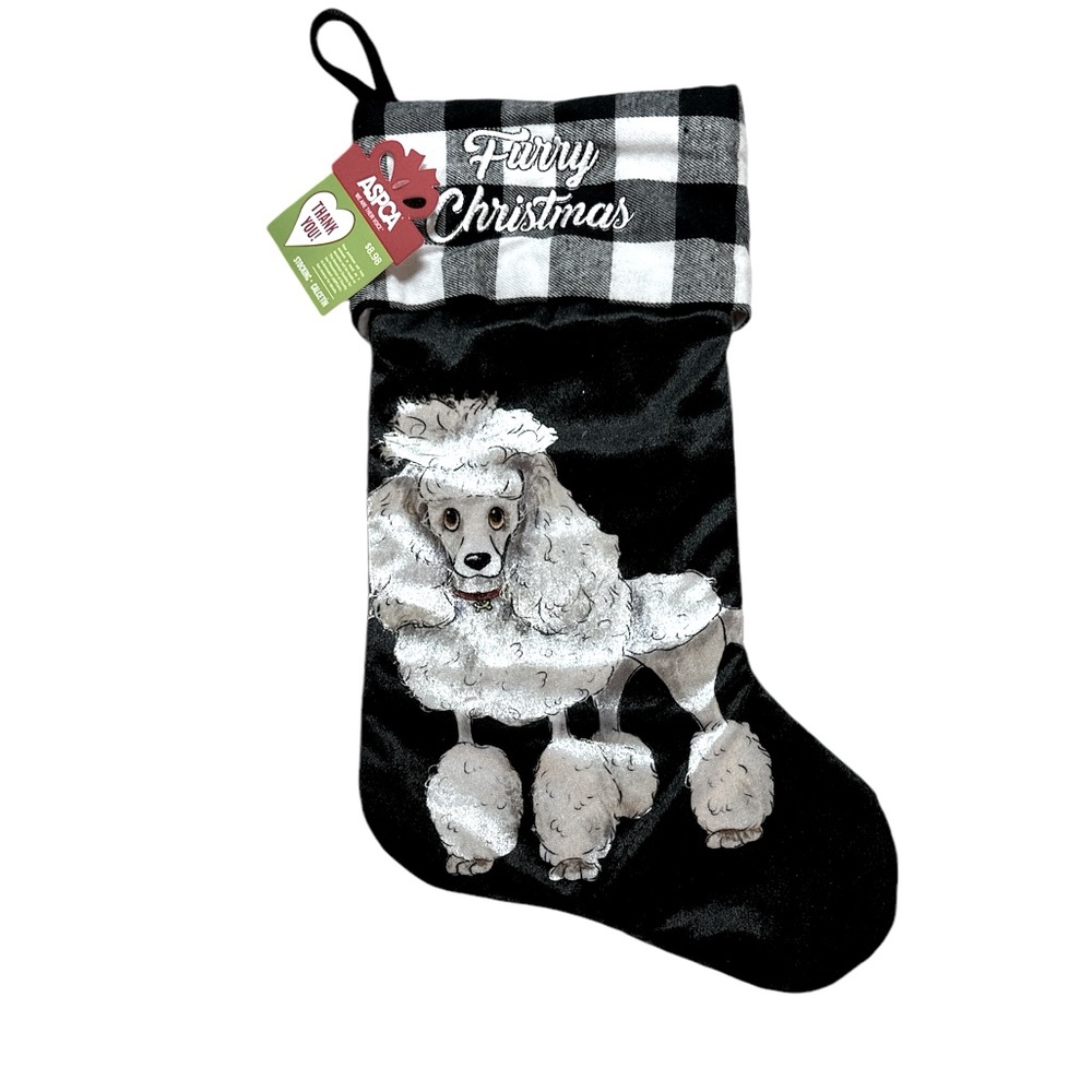 Poodle Furry Christmas Holiday Stocking